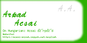 arpad acsai business card